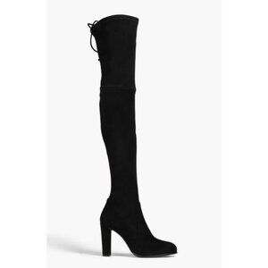 Stuart Weitzman Highland Black Suede Over the Knee Heeled Boots